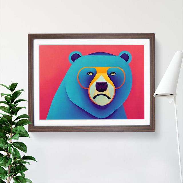 Cool Bear Happy Larry Frame Colour: Walnut, Size: 34cm H x 46cm W x 2cm D on Productcaster.