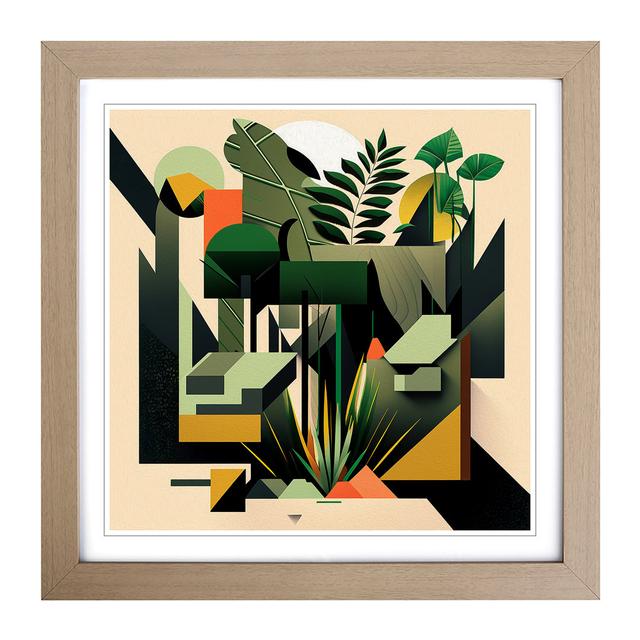 Jungle Suprematism - Single Picture Frame Art Prints on Wood Bay Isle Home Format: Oak on Productcaster.