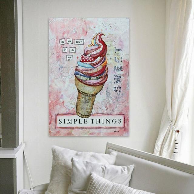 'Simple Things' by Lyn and Nancy Watercolour Painting Print on Wrapped Canvas East Urban Home Size: 101cm H x 66cm W x 3.81cm D on Productcaster.