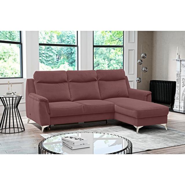 Izola Sleeper Corner Sofa Fairmont Park Upholstery Colour: Indian Rose, Orientation: Right Hand Facing on Productcaster.