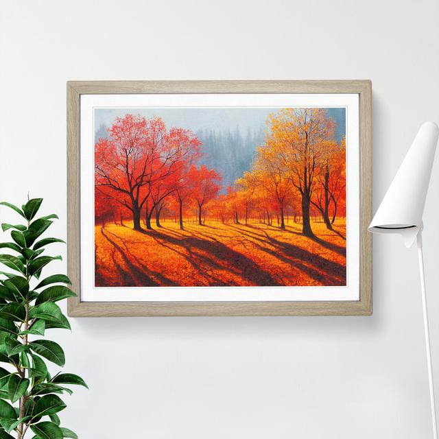 Exquisite Autumn Forest - Single Picture Frame Print Marlow Home Co. Size: 25cm H x 34cm W x 2cm D, Frame Colour: Oak Framed on Productcaster.