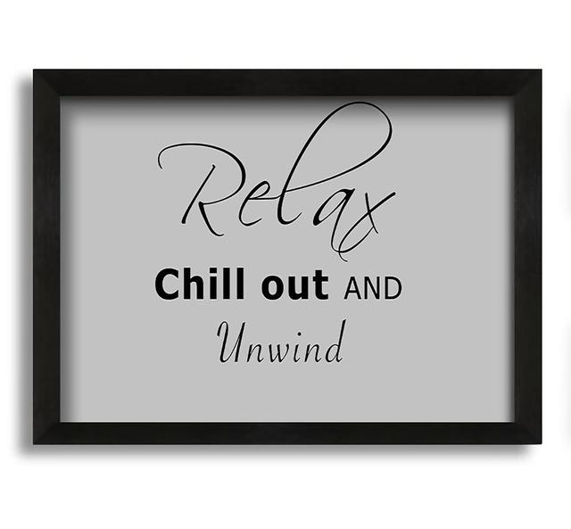 Relax - Picture Frame Typography on Canvas Brayden Studio Size: 60cm H x 84cm W x 10cm D, Colour: Grey on Productcaster.