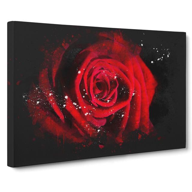 Red Rose Flower Vol.6 - Wrapped Canvas Graphic Art East Urban Home Size: 40cm H x 60cm W x 3cm D on Productcaster.