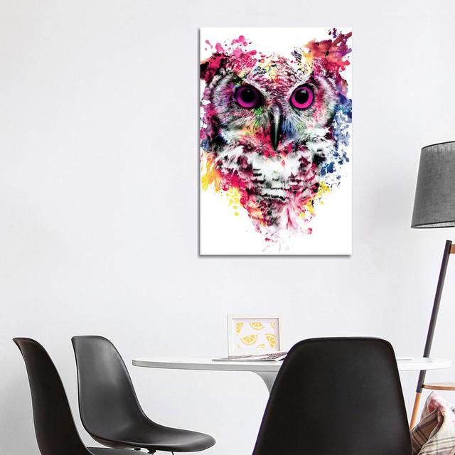 Owl I by Riza Peker - Wrapped Canvas Graphic Art Print Latitude Run Size: 101.6cm H x 66.04cm W x 3.81cm D on Productcaster.