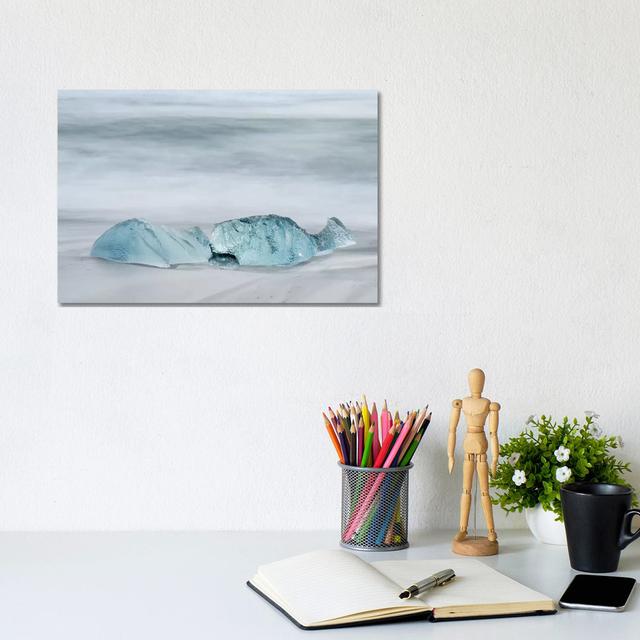 Icebergs On A Black Volcanic Beach IV, Vatnajokull National Park, Iceland by Martin Zwick - Wrapped Canvas Print Latitude Run Size: 20.32cm H x 30.48c on Productcaster.