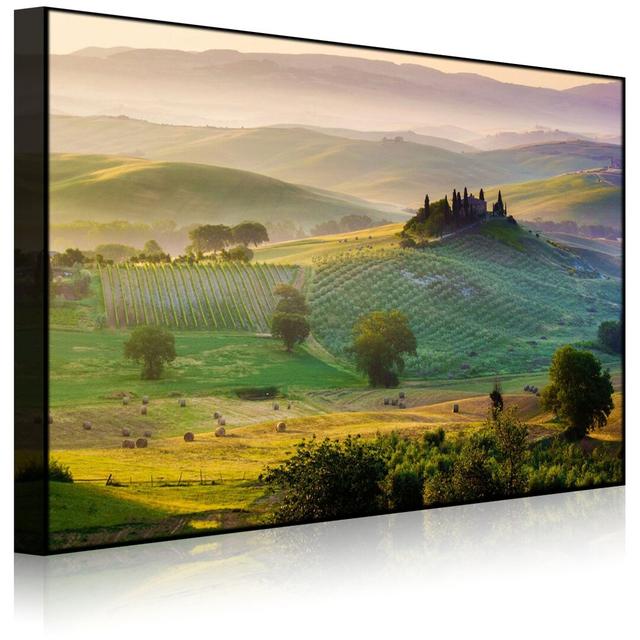 Beautiful Misty Tuscany Landscape - Wrapped Canvas Photograph Print lightbox-multicolor Frame Option: Without lighting, Size: 60cm H x 80cm W x 4.5cm on Productcaster.