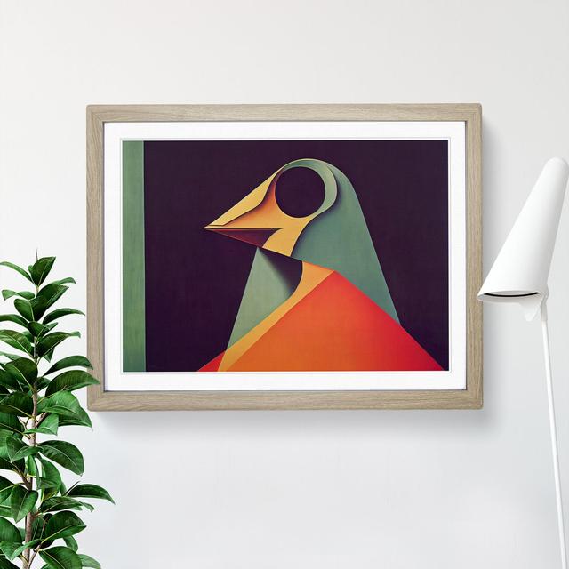 Stupendous Abstract Bird - Single Picture Frame Print Metro Lane Frame Colour: Oak, Size: 34cm H x 46cm W x 2cm D on Productcaster.