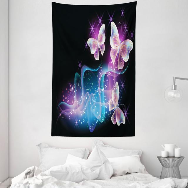 Tapestry, Magic Butterflies on Dark, Multicolor Abakuhaus Maße: 230 cm H x 140 cm B on Productcaster.