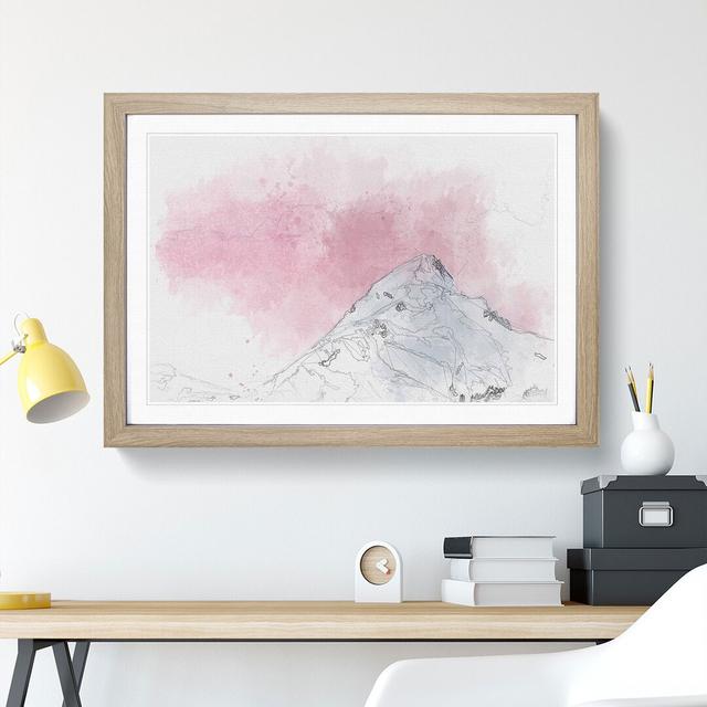 Snowy Mountain - Picture Frame Painting Print East Urban Home Frame Option: Oak Framed, Size: 33cm H x 45cm W x 2cm D on Productcaster.