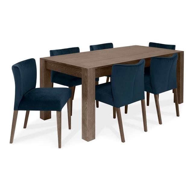 Caserta Extendable Dining Set Ebern Designs Colour (Chair): Dark Blue on Productcaster.