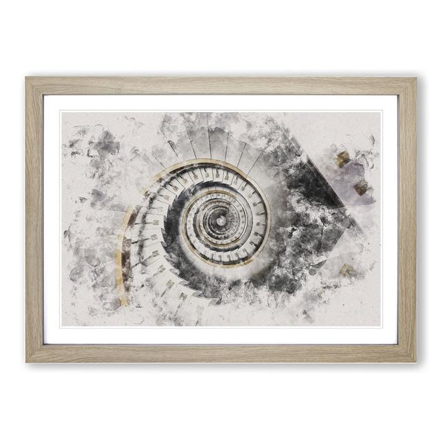 Spiral Staircase Architecture Vol.1 - Picture Frame Graphic Art on Wood East Urban Home Frame Option: Oak Framed, Size: 27cm H x 36cm W x 2cm D on Productcaster.