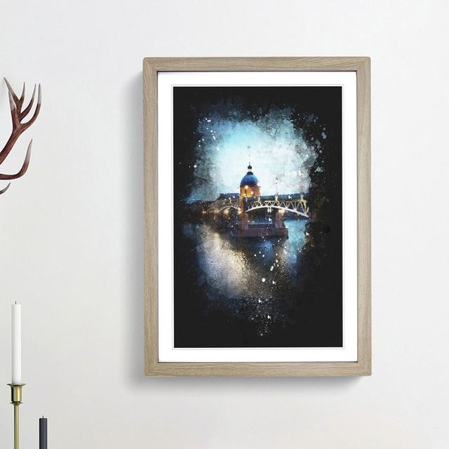 Saint-Pierre Bridge in Toulouse France - Picture Frame Graphic Art Print East Urban Home Frame Option: Oak Framed, Size: 63cm H x 45cm W x 2cm D on Productcaster.