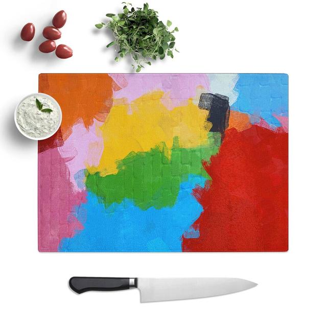 Tempered Glass Blocks of Colour Chopping Board East Urban Home Size: 28.5 cm W x 20 cm L on Productcaster.