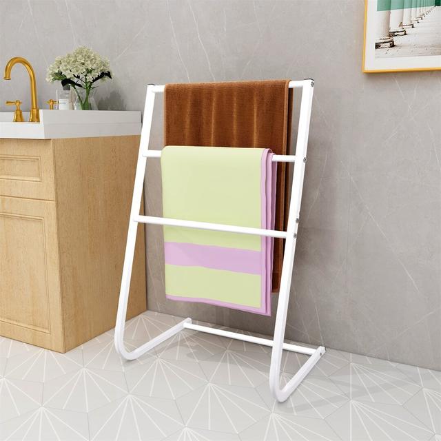 Qualls Freestanding Towel Rack Belfry Bathroom Finish: White on Productcaster.