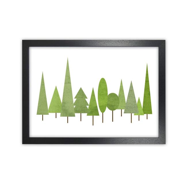 Scandinavian Trees Landscape Original - Print Norden Home Frame Option: Black Frame, Size: 59cm H x 84cm W x 3cm D on Productcaster.