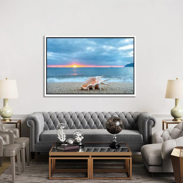 Shell High Five by Sean Davey - Gallery-Wrapped Canvas Giclée Beachcrest Home Size: 101.6cm H x 152.4cm W, Format: White Floater Framed on Productcaster.