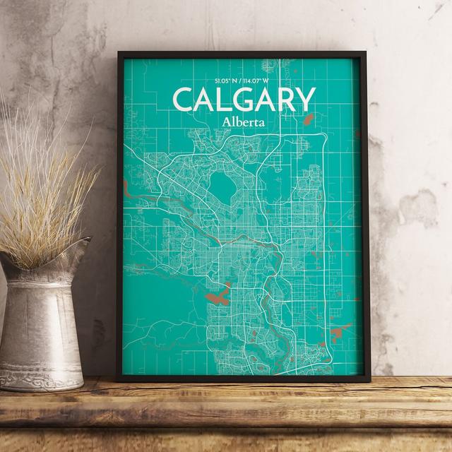 Calgary City Map - Unframed Graphic Art Print on Paper East Urban Home Size: 61cm H x 45.7cm W x 0.13cm D x 0.13cm D on Productcaster.