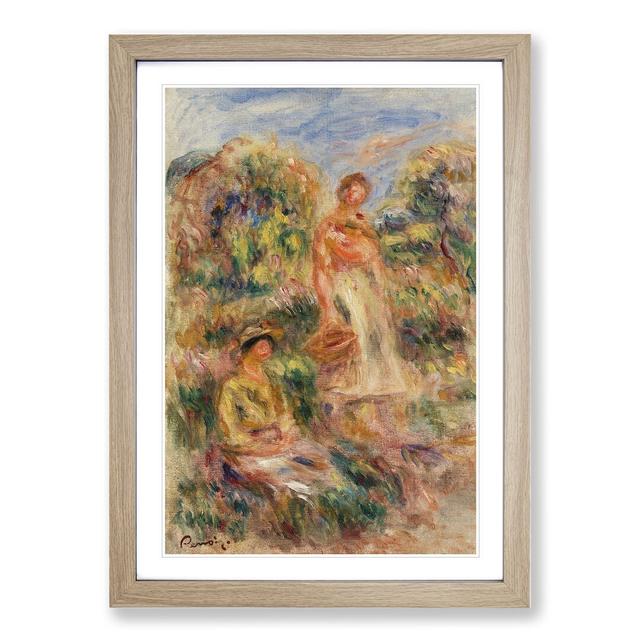 Two Women by Pierre-Auguste Renoir - Picture Frame Painting East Urban Home Frame Option: Oak Framed, Size: 48cm H x 36cm W x 2cm D on Productcaster.