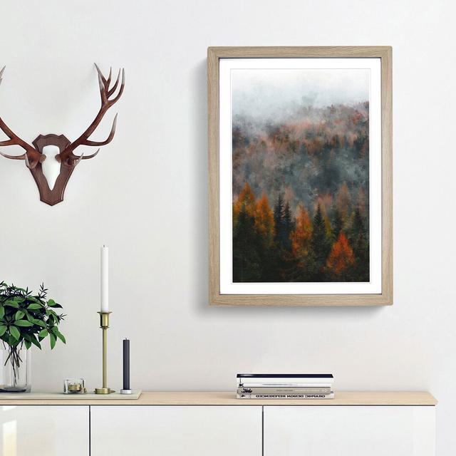 Misty Forest in the Autumn - Picture Frame Painting Print East Urban Home Frame Option: Oak Framed, Size: 87cm H x 62cm W x 2cm D on Productcaster.