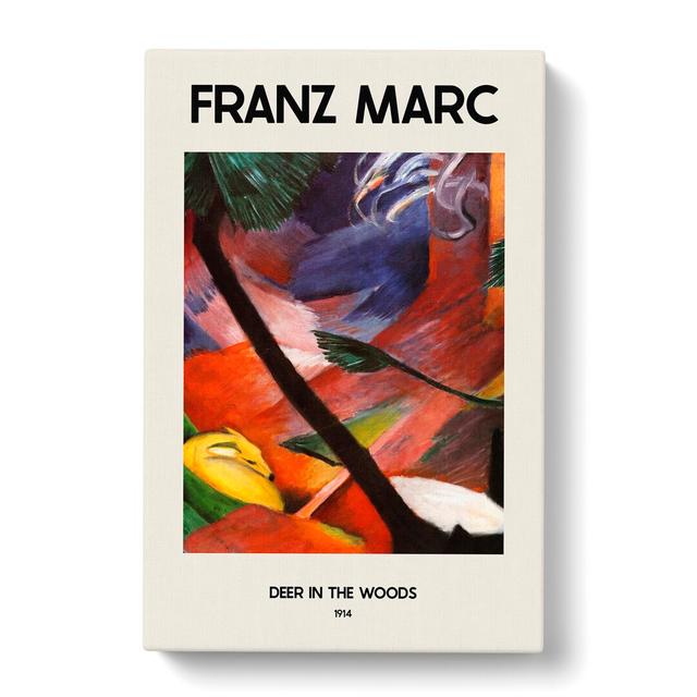 Sleeping Deer in the Forest by Franz Marc - Wrapped Canvas Painting East Urban Home Size: 50cm H x 35cm W x 3cm D on Productcaster.