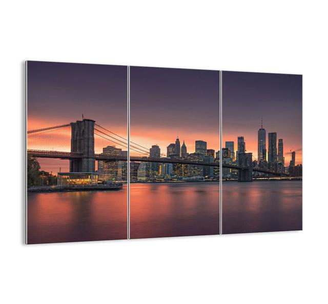 Immersed in Lilac Silence - 3 Piece Unframed Photograph Print Set on Glass Latitude Run Size: 110cm H x 165cm W x 1.8cm D on Productcaster.