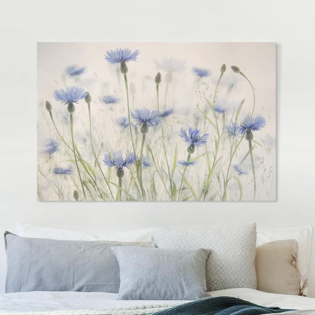 Leinwandbild Kornblumen und Gräser auf dem Feld Rosalind Wheeler Größe: 60cm H x 90cm B on Productcaster.