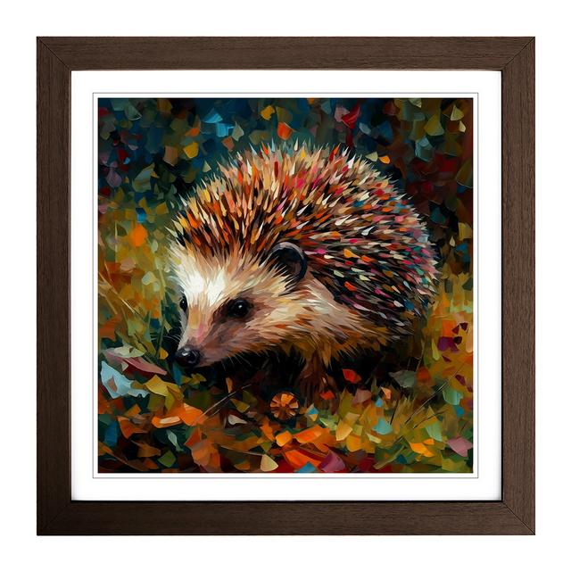 Hedgehog Neo-Impressionism - Print Alpen Home Frame Colour: Walnut on Productcaster.