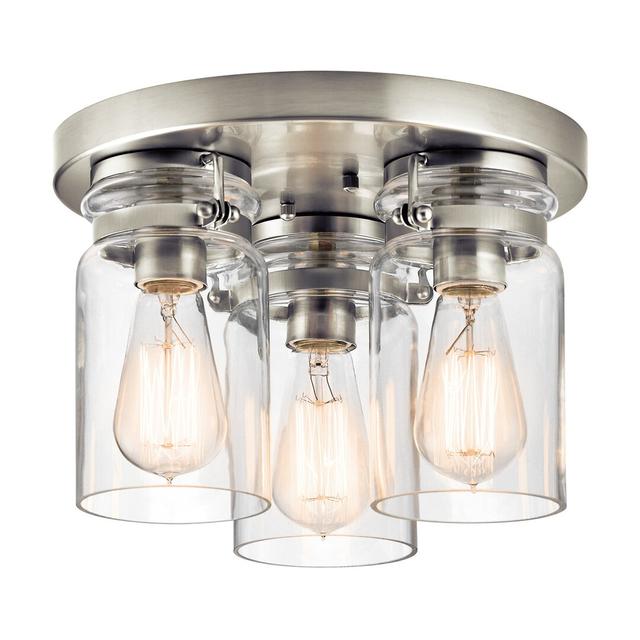 New Britain 3 - Light Flush Mount Williston Forge Fixture Finish: Brushed Nickel on Productcaster.