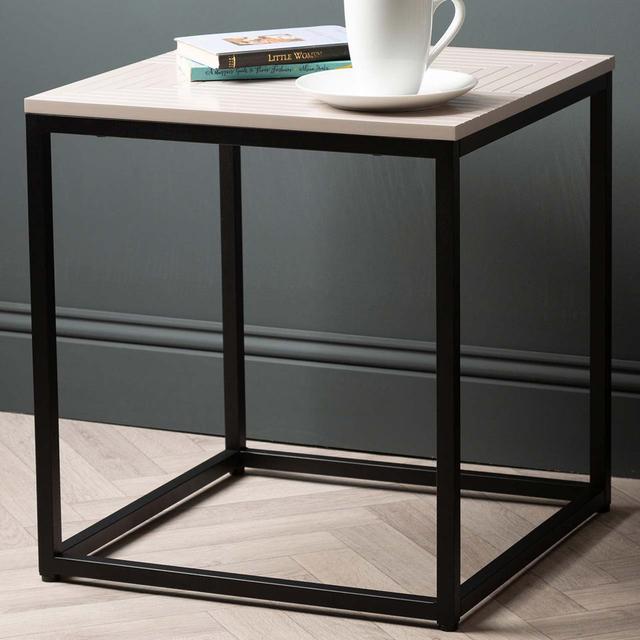 Metal End Table For Living Room Furniture, 50cm Wide Wooden Top Sofa Side Table, Bedside Table Brayden Studio on Productcaster.