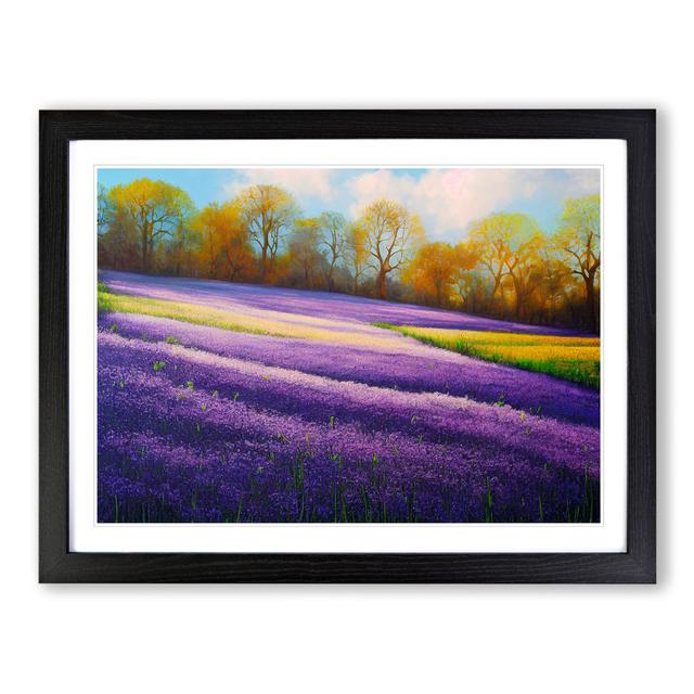 Electrifying Bluebell Field Fleur De Lis Living Frame Colour: Black, Size: 25cm H x 34cm W x 2cm D on Productcaster.