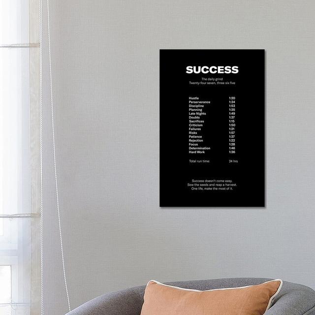 Success (Black Edition)-Canvas Happy Larry Format: Wrapped Canvas, Size: 66.04cm H x 45.72cm W x 3.81cm D on Productcaster.