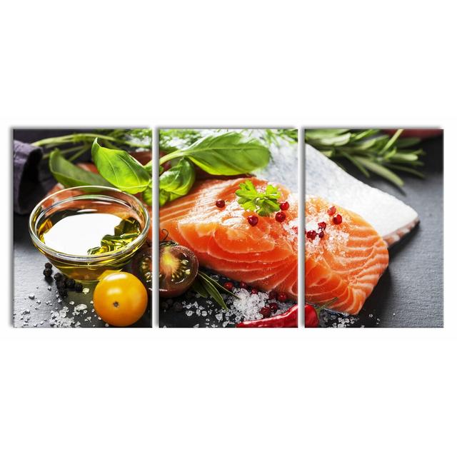 Fresh Salmon Filet Photographic Art Print Multi-Piece Image on Canvas East Urban Home Size: 100 cm H x 210 cm W on Productcaster.