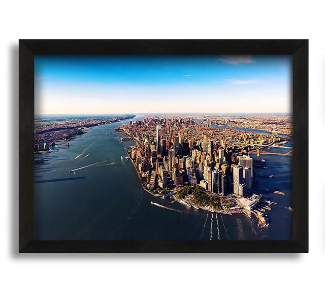 The Harbour Around Nyc Framed Print House of Hampton Format: Silver Framed Paper, Size: 84.1cm H x 118.9cm W x 3cm D on Productcaster.