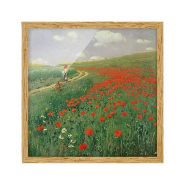 Summer Landscape with Blooming Poppies by Pál Szinyei-Merse - Picture Frame Painting Rosalind Wheeler Size: 30cm H x 30cm W x 2cm D, Frame Option: Bro on Productcaster.