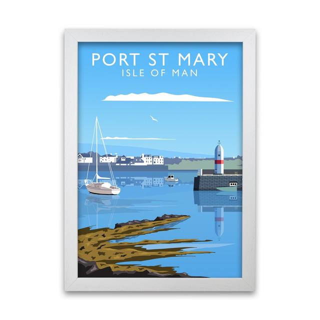 Port St Mary Isle Of Man by Richard O'Neill - Print 17 Stories Size: 42cm H x 29.7cm W x 3cm D, Format: White Framed on Productcaster.