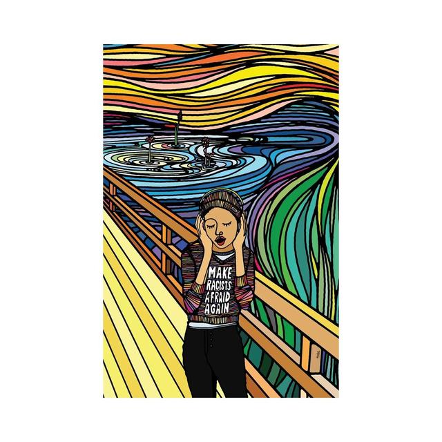 The Scream by Ninhol - Wrapped Canvas Graphic Art ClassicLiving Size: 66.04cm H x 45.72cm W x 3.81cm D on Productcaster.