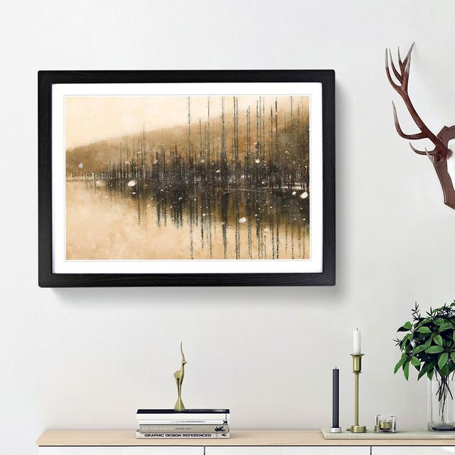 Winter in Cuejdel Lake in Romania - Picture Frame Painting Print East Urban Home Frame Option: Black Framed, Size: 40cm H x 60cm W x 2cm D on Productcaster.