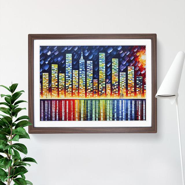 New York Painted Skyline Vol.2 - Single Picture Frame Print 17 Stories Size: 25cm H x 34cm W, Frame Colour: Walnut on Productcaster.