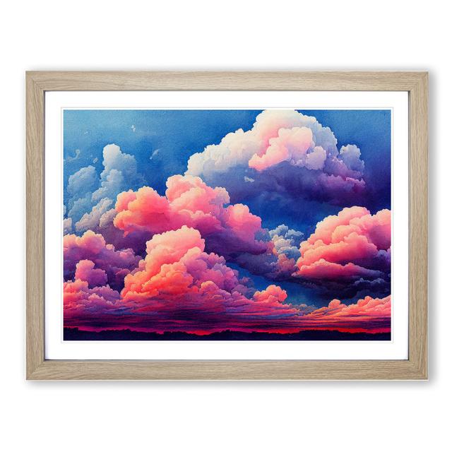 Fluffy Clouds Vol.1 - Single Picture Frame Painting Marlow Home Co. Frame Colour: Oak, Size: 34cm H x 46cm W x 2cm D on Productcaster.