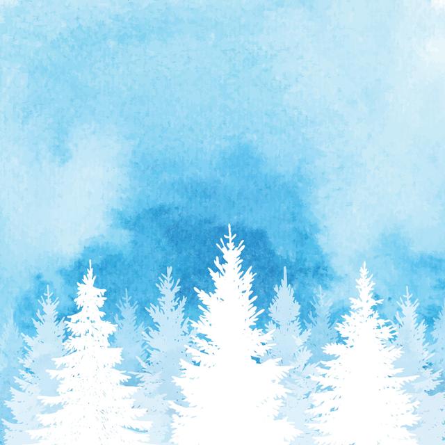 Watercolor Winter Forest Background by Saemilee - Print House of Hampton Size: 122cm H x 122cm W on Productcaster.