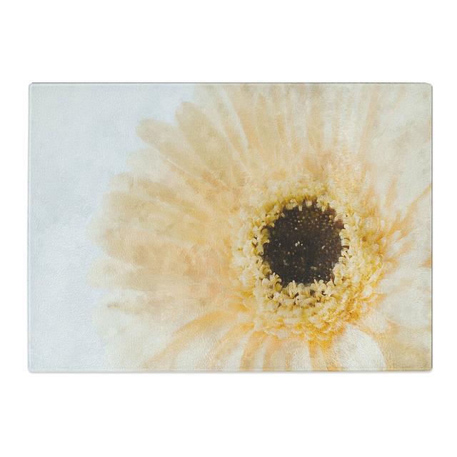 Tempered Glass Pale Yellow Gerbera Chopping Board East Urban Home Size: 28.5 cm x 39 cm on Productcaster.