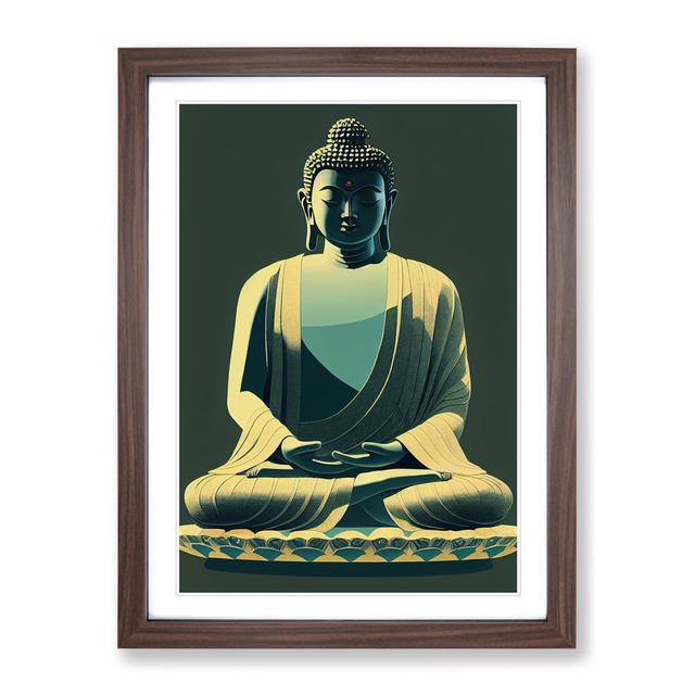 Paradise with Buddha Latitude Vive Format: Walnut Framed, Size: 36cm H x 27cm W on Productcaster.