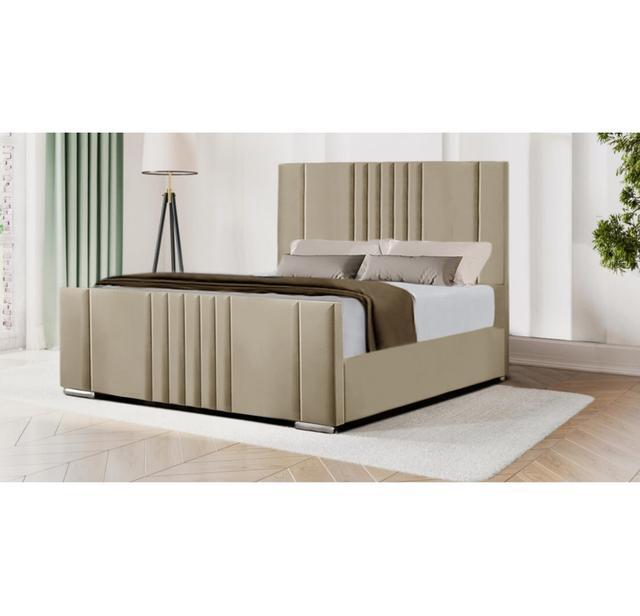 Jovan Upholstered Bed Canora Grey Colour: Mink, Size: Kingsize (5') on Productcaster.