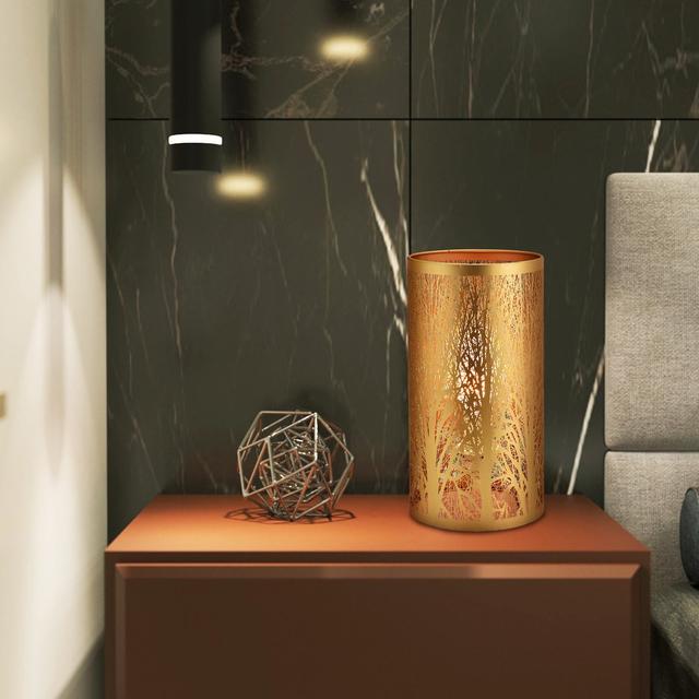 Unique And Beautiful Matte Gold Metal Forest Design Table Lamp With Cable Switch By Fairmont Park Fairmont Park on Productcaster.