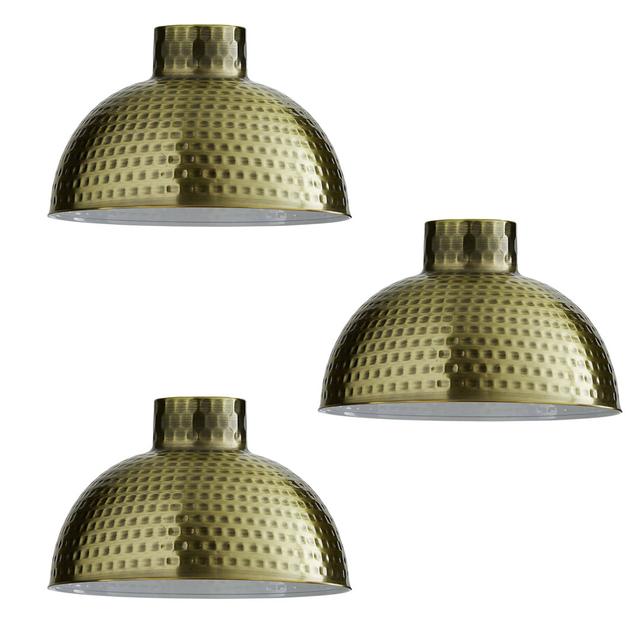 Aryansh 26cm Metal Bowl Pendant Shade (Set of 3) Metro Lane Colour: Green Brass on Productcaster.