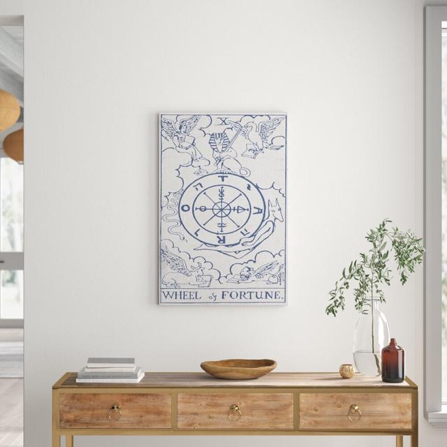 'Wheel Of Fortune Navy' Print on Canvas East Urban Home Size: 61 cm H x 40.6 cm W x 3.8 cm D on Productcaster.