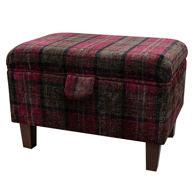 50cm Red Tartan Storage Ottoman Beaumont on Productcaster.