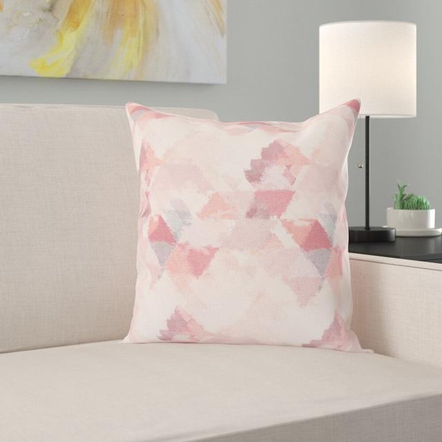 Alva Cushion with Filling Ebern Designs Colour: Pink, Size: 28 x 28cm on Productcaster.