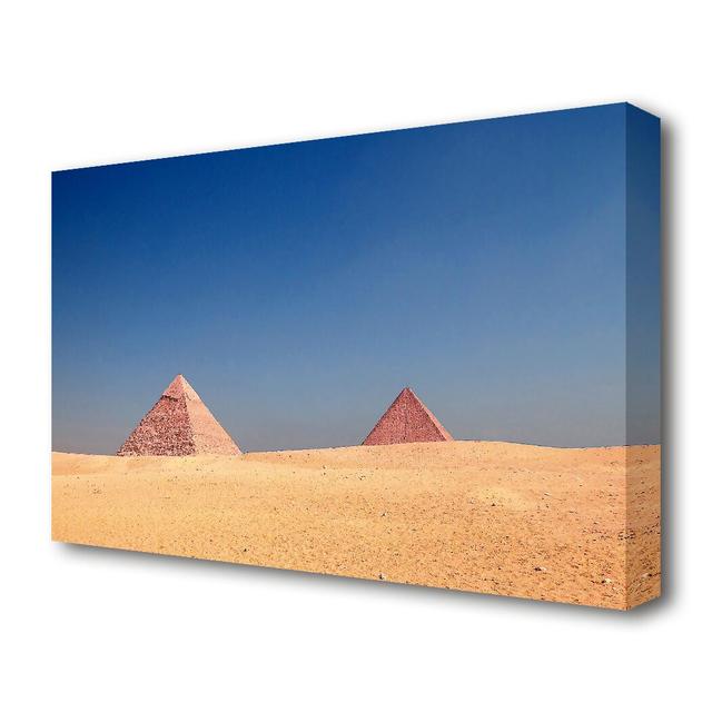 Giza Pyramids - Wrapped Canvas Photographic Print East Urban Home Size: 101.6 cm H x 142.2 cm W on Productcaster.