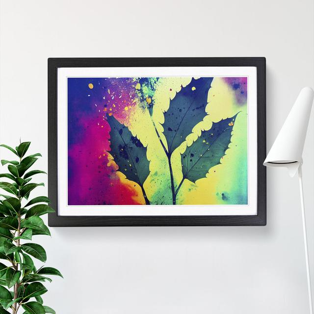 Paint Leaf Splash Vol.4 - Picture Frame Painting Marlow Home Co. Size: 34cm H x 46cm W x 2cm D, Format: Black Framed on Productcaster.